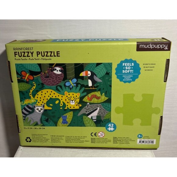 Mudpuppy Rainforest Fuzzy Puzzle 42 Chunky Pieces Eco-Friendly Educational - Picture 4 of 6